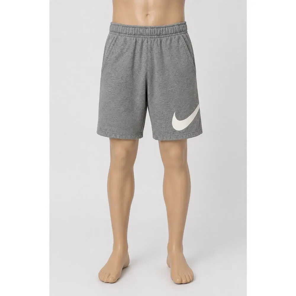 Nike Gray Fleece Sweat Shorts LARGE SWOOSH Mens XS